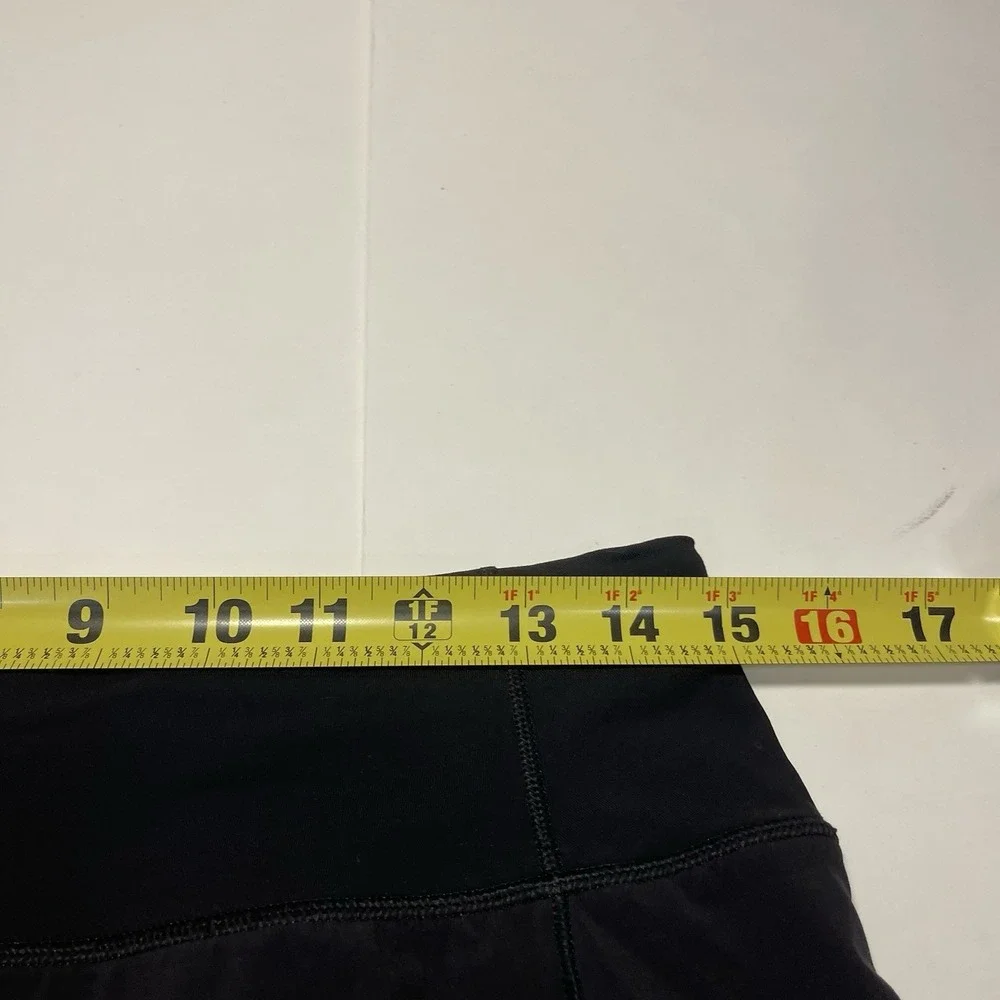 Lululemon Run Speed Shorts Black 6 Back Zip Logo Lined Sporty Training